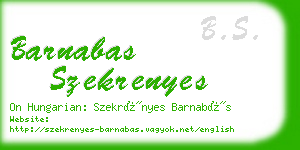 barnabas szekrenyes business card